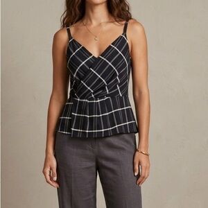 CAbi Black and‎ White Plaid Camisole